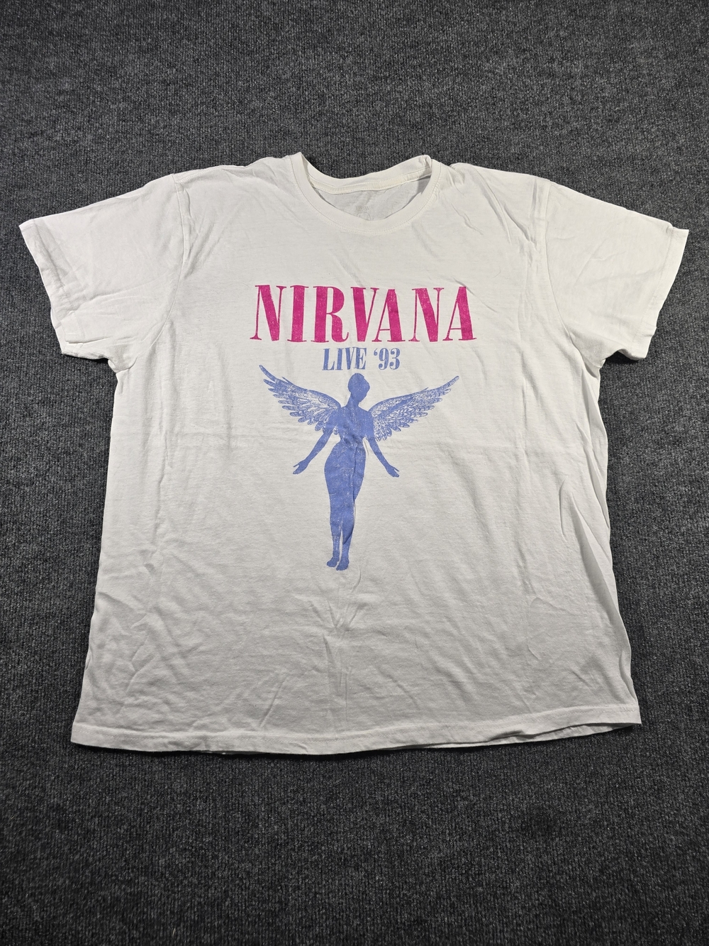 Nirvana Live 93 White Graphic Band T-Shirt Women’s Size 2XL